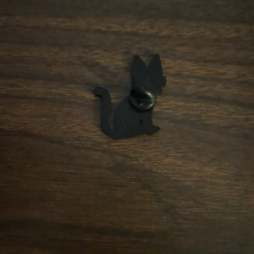 Black Cat Enamel Pin with Red Bow Anime Manga Kiki Delivery Service Ghibli
